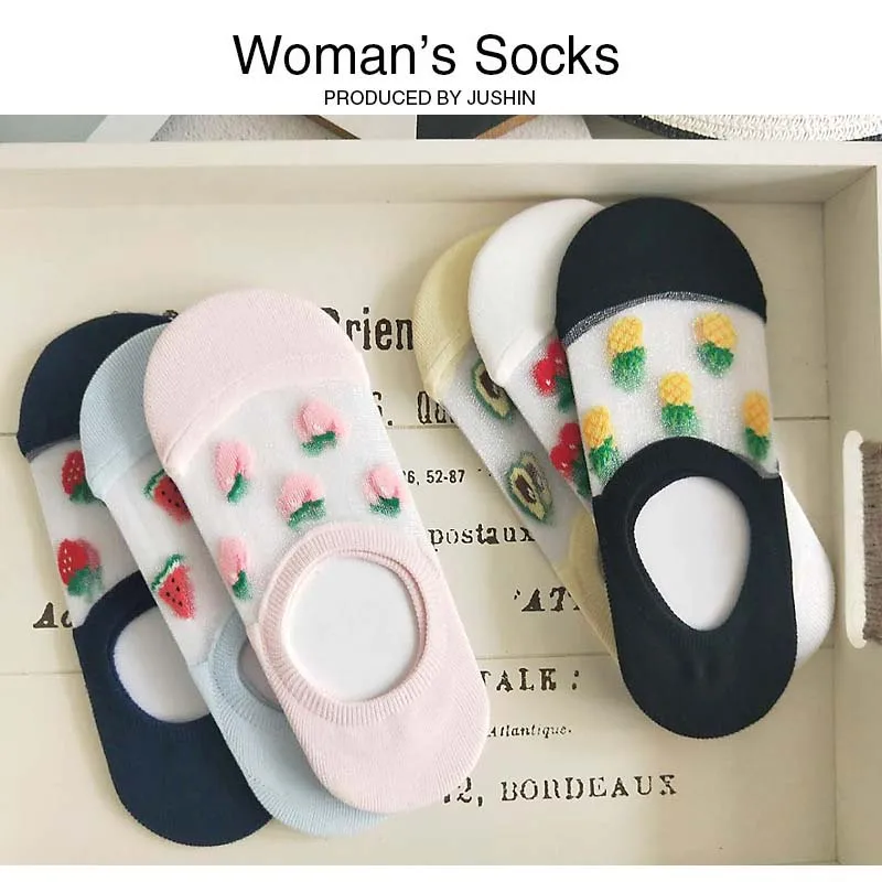 [EIOISAPRA] кавайные смешные носки Харадзюку клубника ананас авокадо арбуз персик
