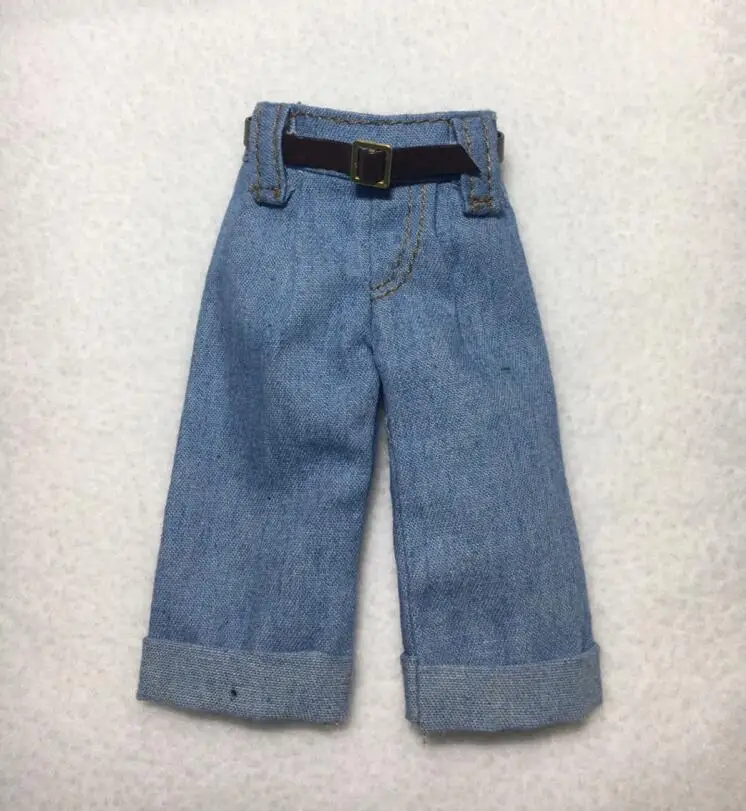 Jeans with belt T02-X589 Blyth Кукла Одежда 1/6 куклы аксессуары azone ручной работы одежда полосатая футболка широкие брюки - Цвет: Jeans with belt