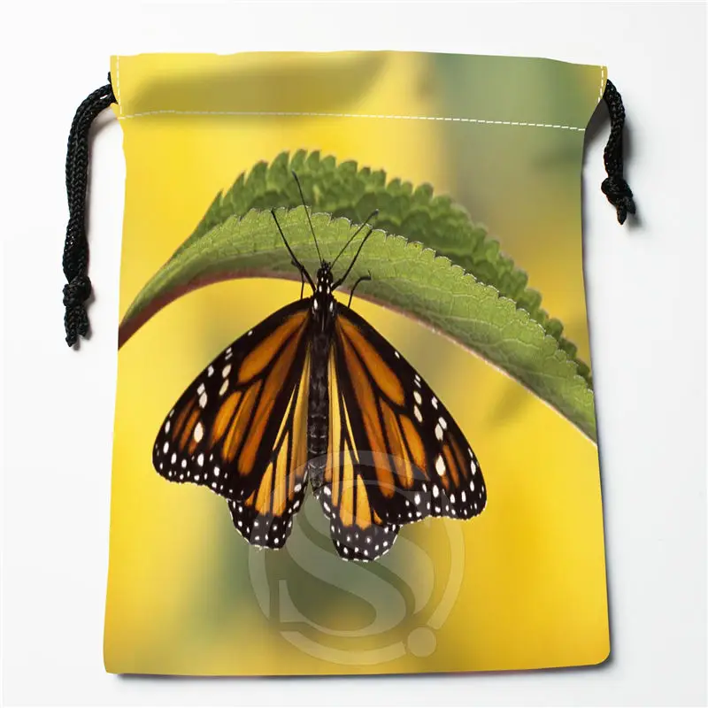 Q-52 New butterfly FLOWER art Custom Logo Printed receive bag Bag Compression Type drawstring bags size 18X22cm Q801!L52 | Дом и сад