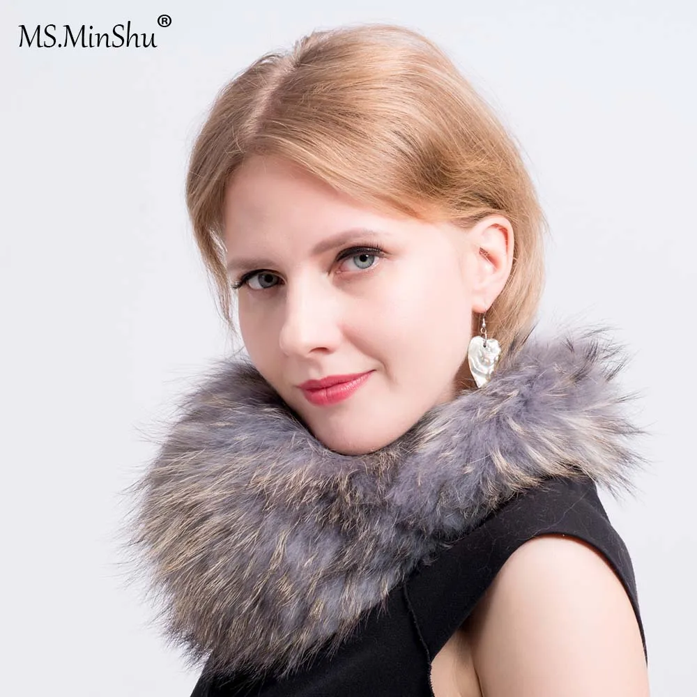 Наушники унисекс из натурального меха енота MS.MinShu зимние ушные теплые пушистые