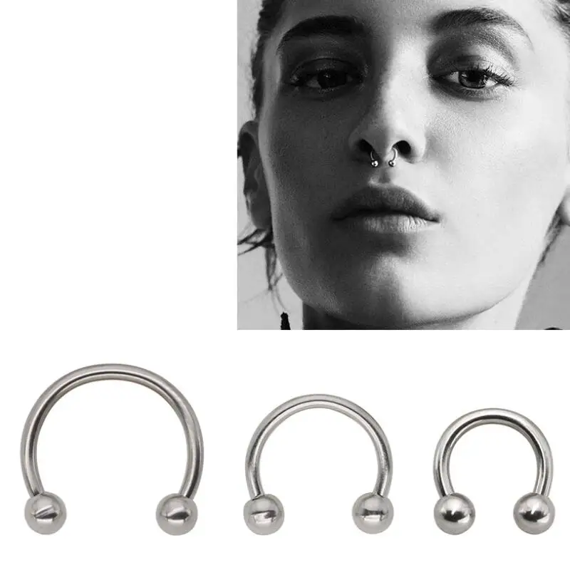 Кольцо круглое для бровей и носа ювелирное изделие пирсинга носовой перегородки