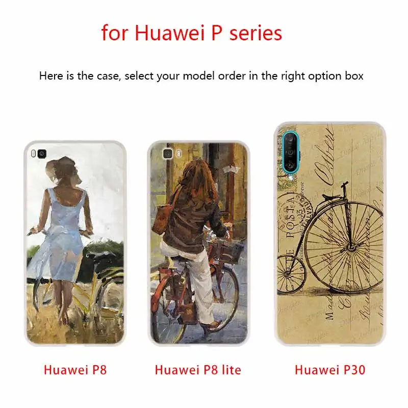 Мягкий чехол для Huawei P40 P30 P20 Pro P10 Lite e Plus P Samrt Z 2020 2019 с рисунком на велосипеде