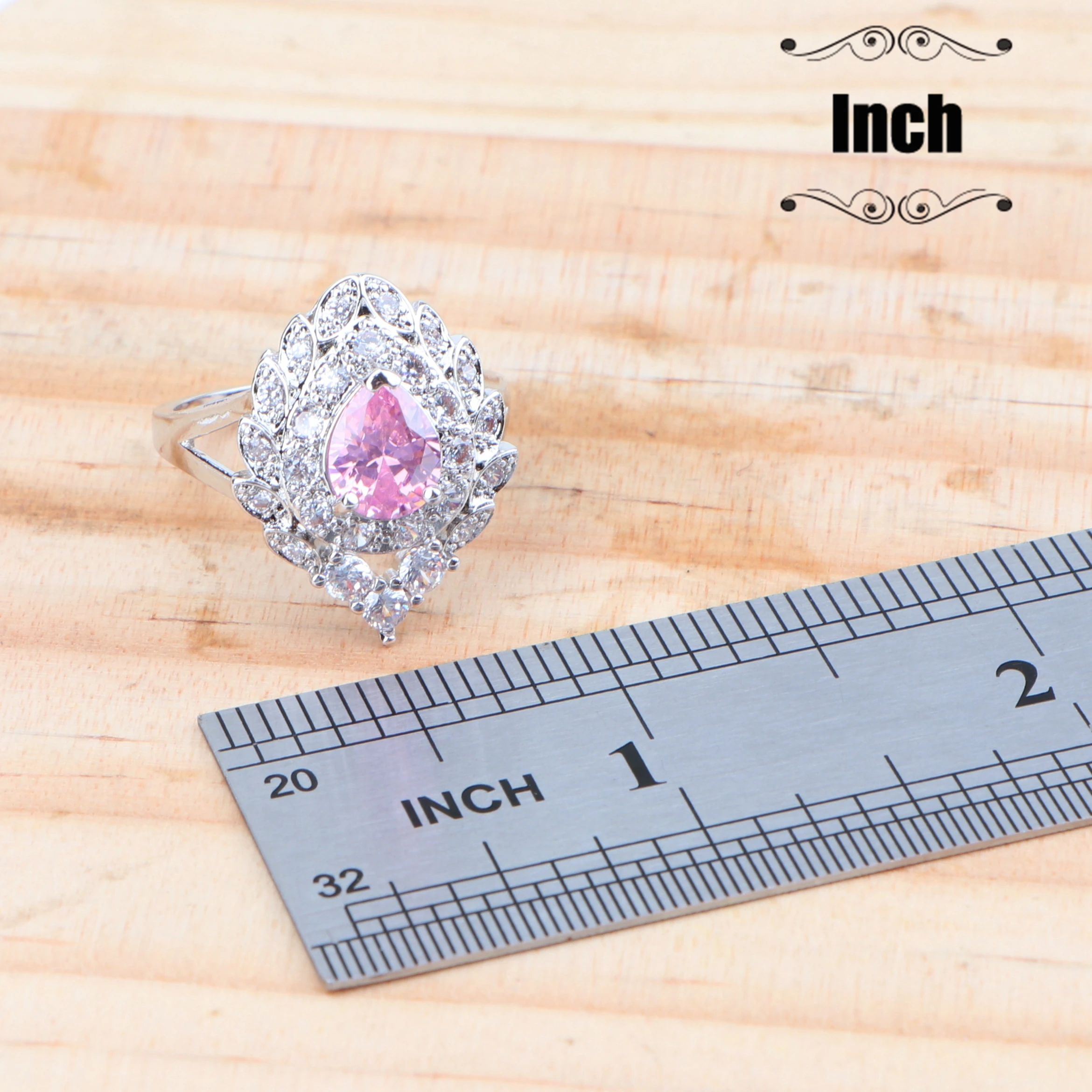 Серебро 925 Свадебные Ювелирные наборы для женщин розовый циркон свадебные