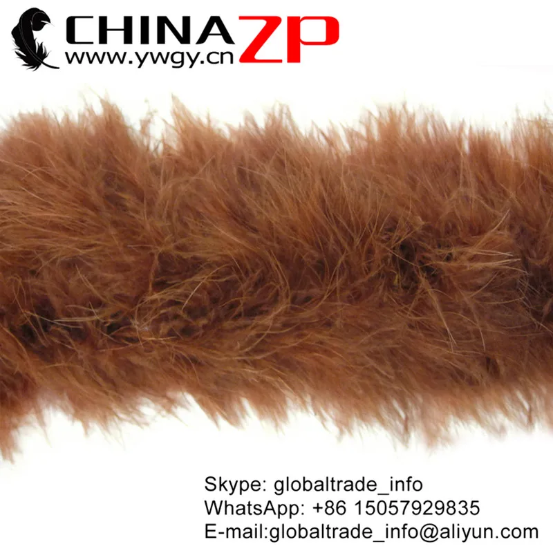 

CHINAZP Factory 10 yards/lot 20g Selected Prime Quality Dyed Brown Marabou Feather Boas