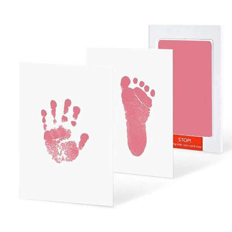 Бордовый Oklady Baby Handprint отпечаток ноги нетоксичный новорожденный отпечаток руки Inkpad водяной знак Детские сувениры литье глиняные игрушки подарок - Цвет: Бордовый