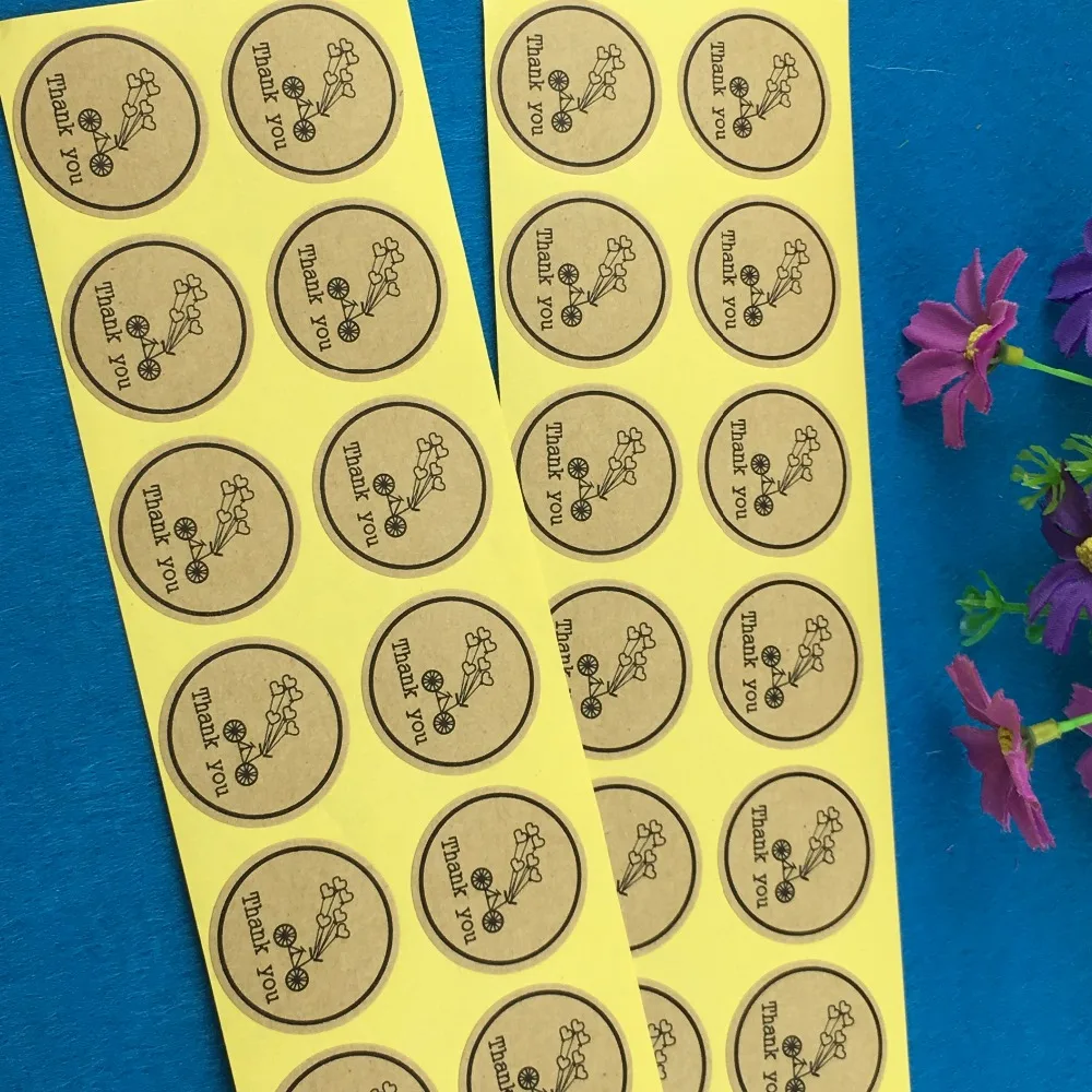 2000PCS Kaft Sticker Labels self-adhesive Thank you Sealing Label Stickers Adhesive DIY For Box/gift/envelope | Дом и сад