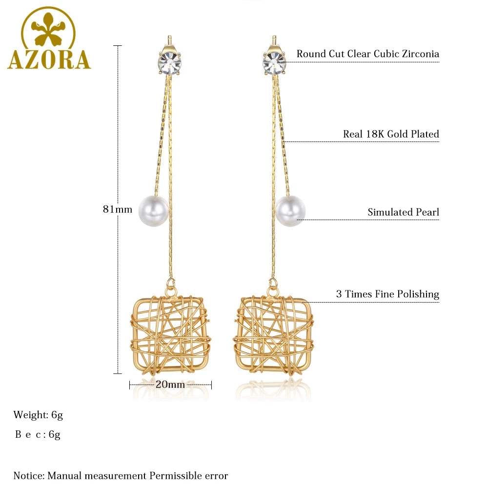 AZORA Luxury Pear Cut Red Cubic Zirconia Big Long Gourd Drop Earrings for Women Wedding Engagement Fashion Jewelry Gift TE0393-1 | Украшения