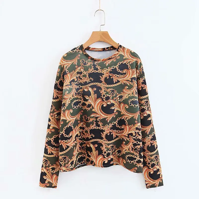 Женские винтажные Повседневные пуловеры с круглым вырезом и рисунком тотема