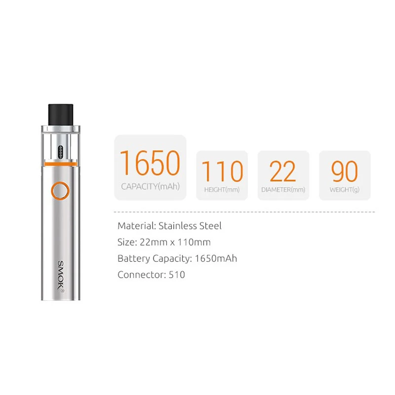 Smok Vape ручка 22 комплект со встроенным аккумулятором 1650 мАч и вейп ручка 22 бак электронная сигарета стартовал комплект