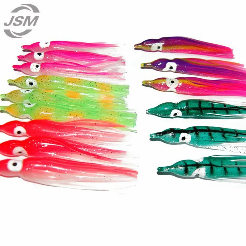 JSM 50 шт. 9 см мягкие пластиковые приманки для ловли осьминога джиггинга смешанных