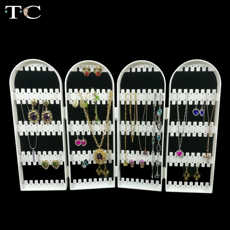 

White Acrylic Jewelry Display earring pendant holder jewelry Earring Necklace organizer holds up 120 pairs of earrings