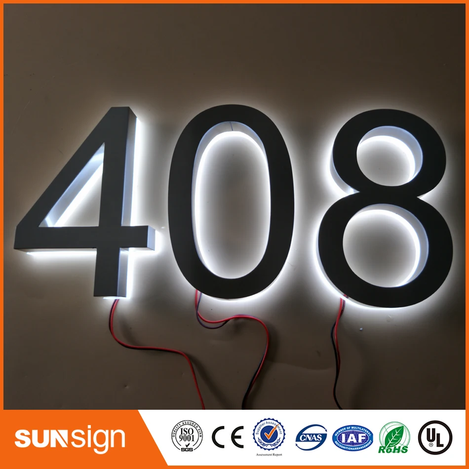 H 30cm Factory Outlet outdoor metal backlit led letters sign and acrylic board with number or letters
