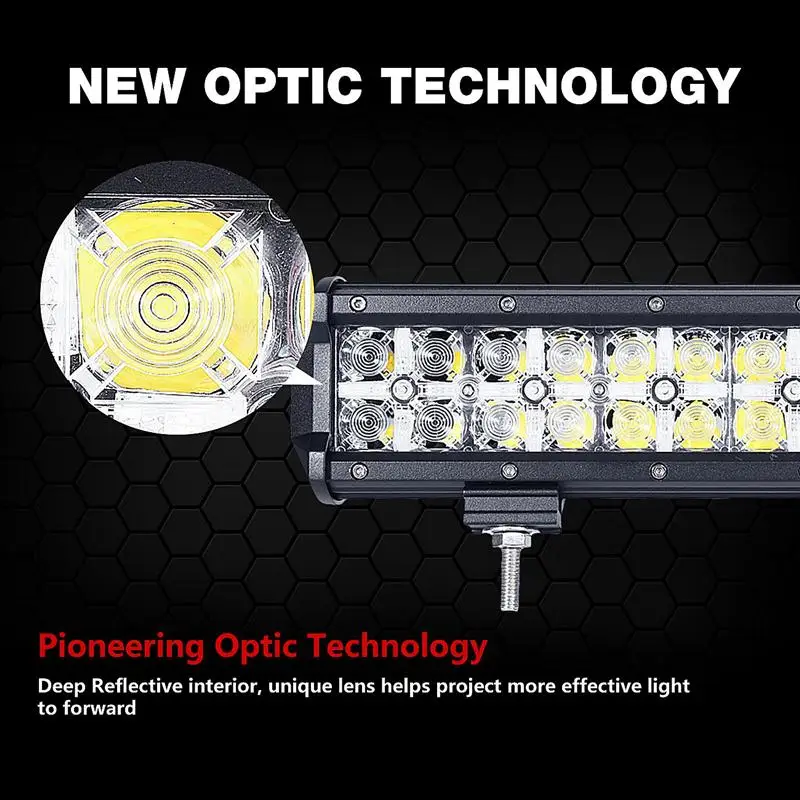 Светодиодная балка Oslamp 7D 34 дюйма 360 Вт комбинированный рабочий луч 12 В 24 для лодок