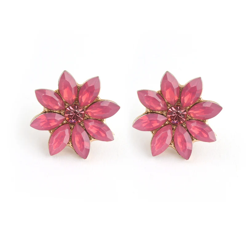 Resin rose NeeFu WoFu сладкие серьги бренд кристалл серьги цветок ювелирные изделия серьги большие длинные Brinco уха Oorbellen Рождественский подарок - Окраска металла: Resin rose