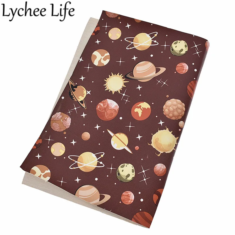Lychee Life звездное небо искусственная кожа ткань A4 красочные ПВХ 29x21 см Ткань DIY ручной работы для пошива домашней одежды аксессуары для одежды