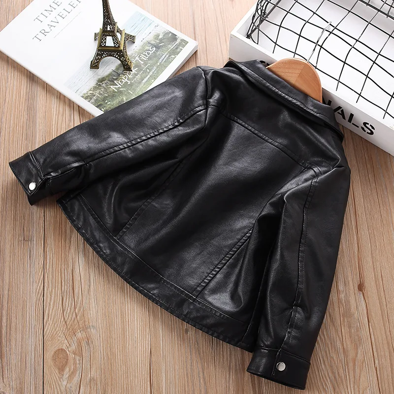 faux leather girl coats spring autumn girls outerwear kids fashion long sleeve coat toddler 2019 | Детская одежда и обувь