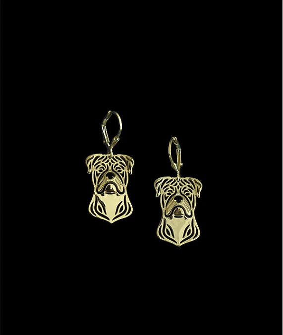 Уникальный ручной работы полые американские серьги с бульдогом собака любителей