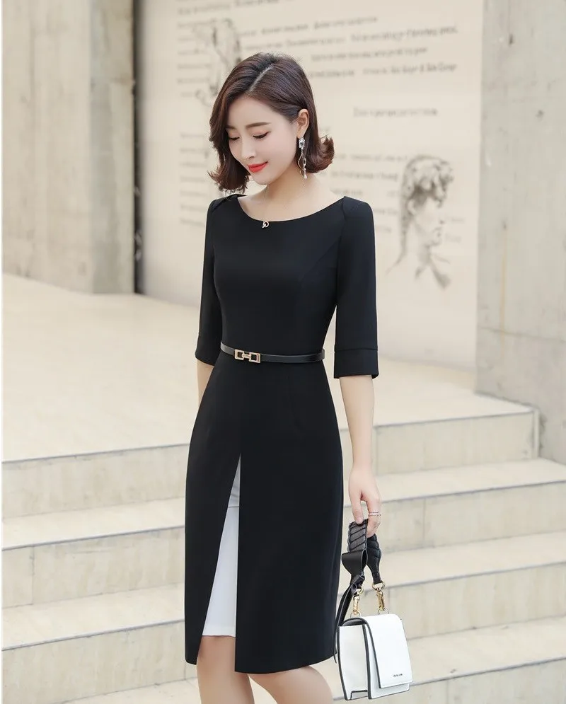 Женское платье с полурукавами красное Деловое поясом и леггинсами весна 2019 |