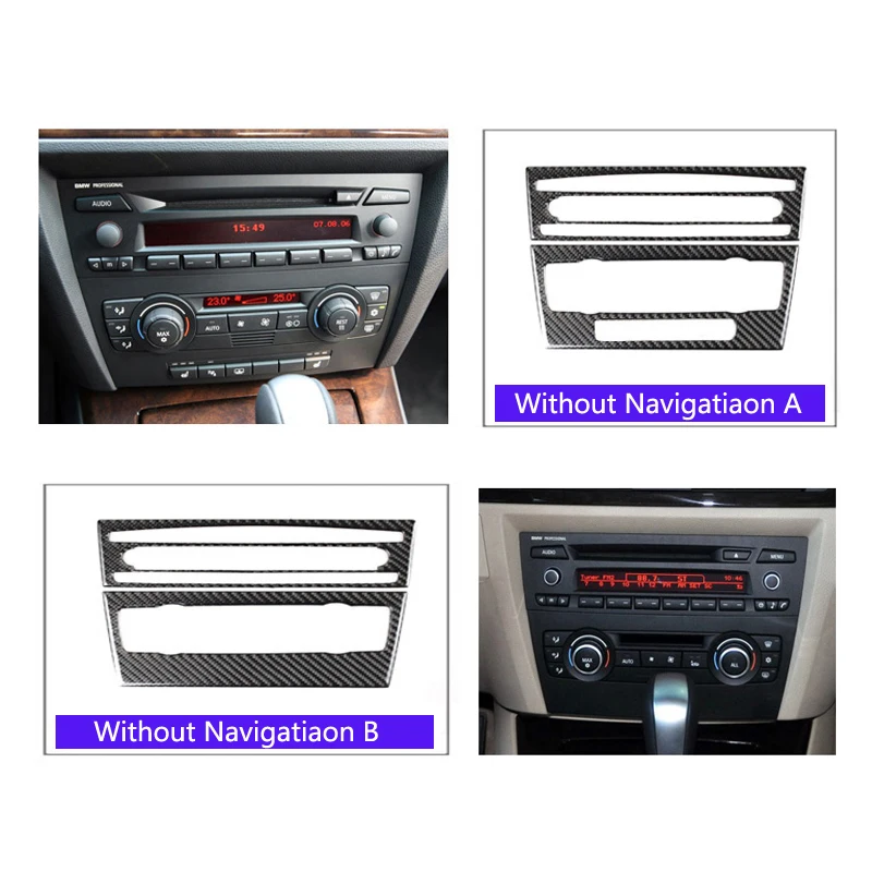 For BMW E90 E92 E93 Interior Trim Carbon Fiber Air conditioning CD control panel decoration Car styling 3 series accessories | Автомобили