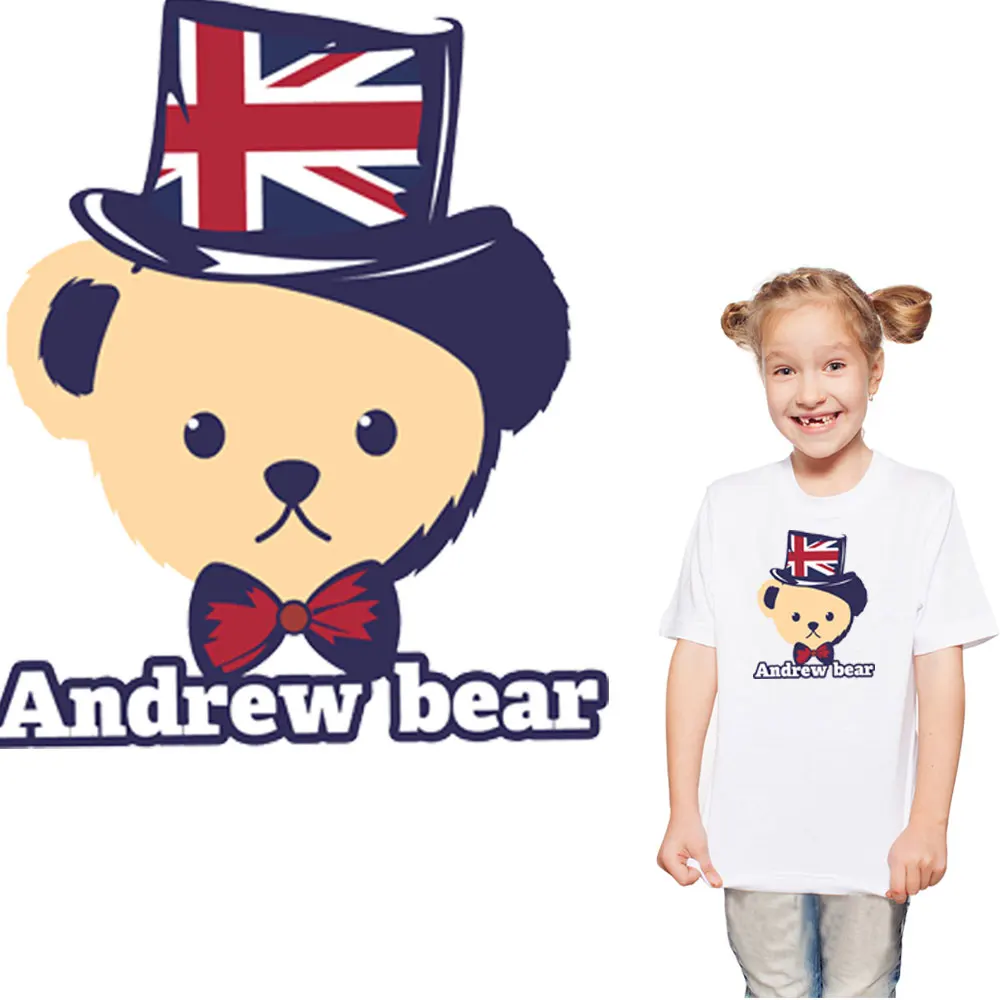 Термоклейкая футболка с рисунком Тедди для детей|Заплатки| |