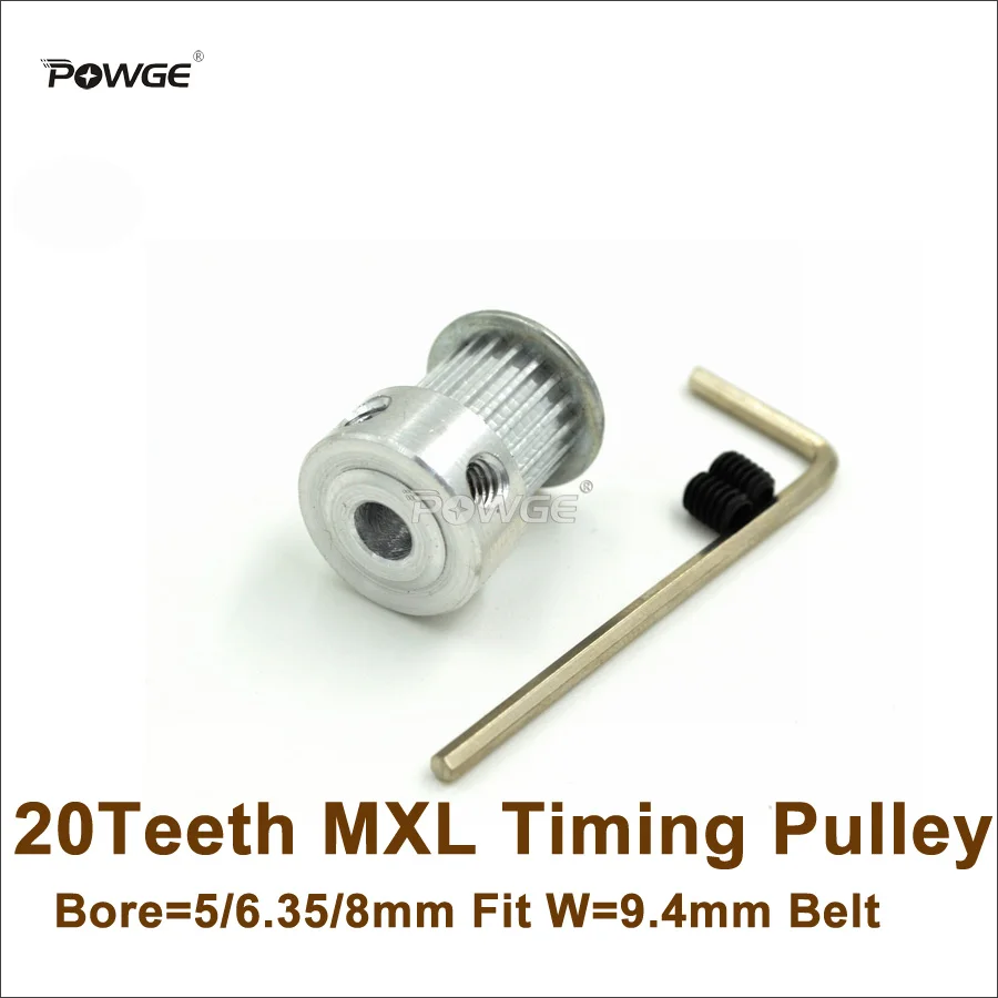 Шкив ГРМ POWGE 20 зубьев MXL отверстие 5/6 35/8 мм подходит для W = 9 4 Ремень 3D-принтера Ultimaker