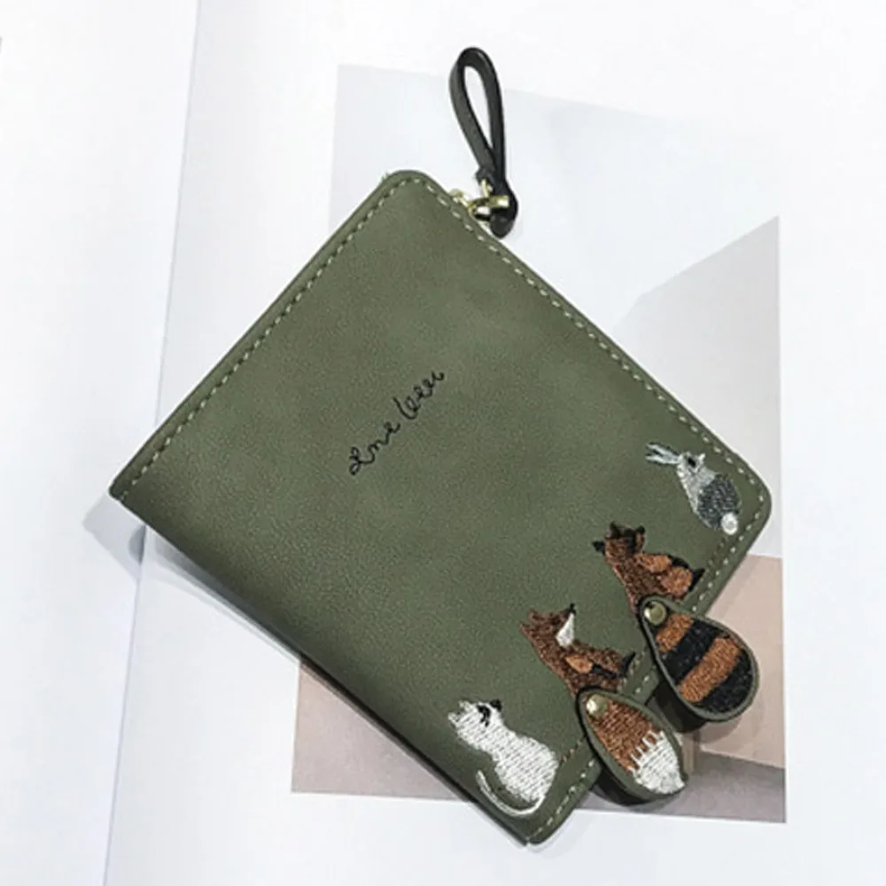 Женские Модные кошелек Прекрасные животные из мультфильмов короткие кожаные женские Малый пряжка кошелка для монет на молнии кошелек для детей держатель для карт для девочек#5