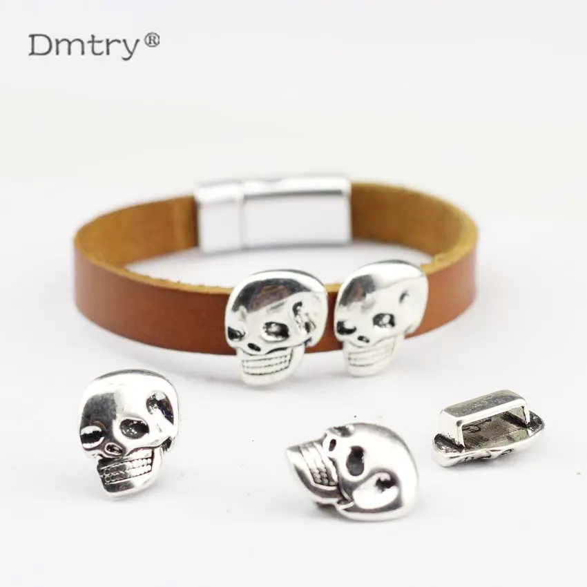 Dmtry 10 шт./T Новые антикварные посеребренные кожаные разделительные бусины с