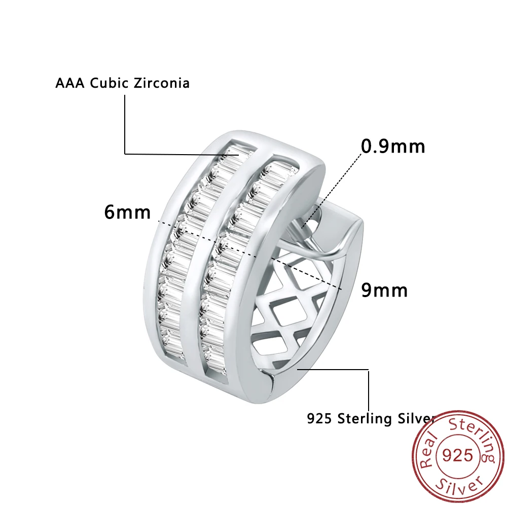 AOEDEJ 925 Sterling Silver Ear Hoop Earrings Cubic Zirconia Circle Women's Earring Brincos for Girls Hoops Creole Earing Jewelry |