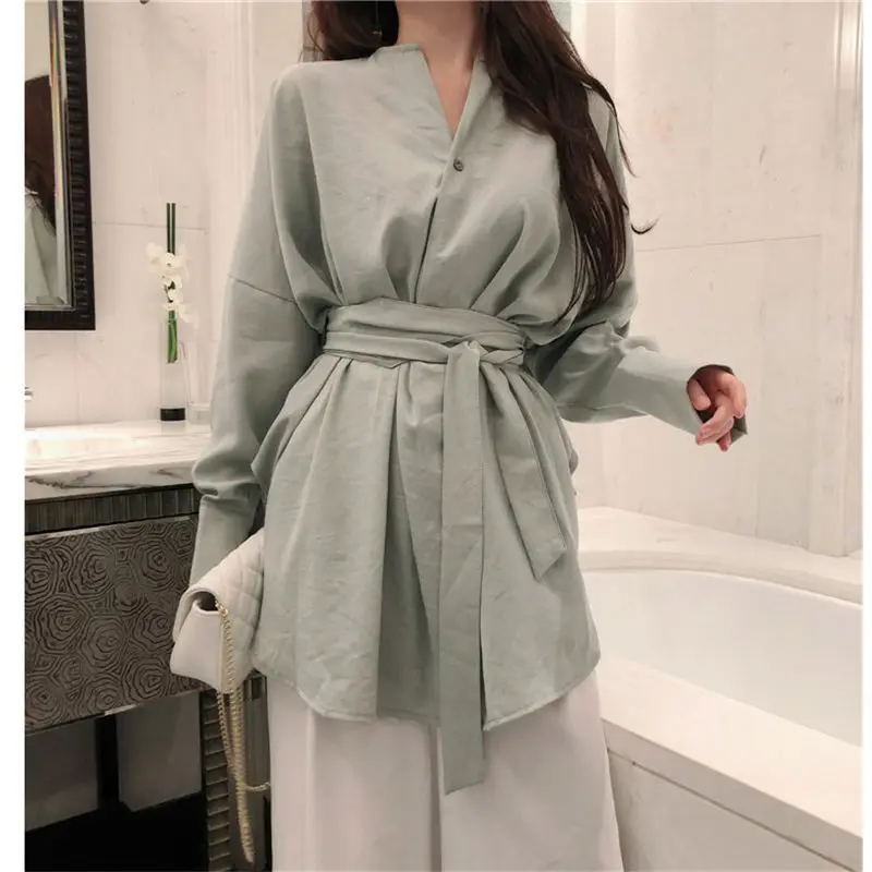 Женская блузка с v образным вырезом Повседневная облегающая большого размера