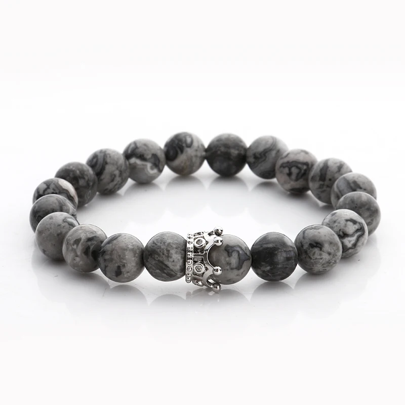 8 мм Мужской натуральный матовый камень оникс браслет эластичный микро