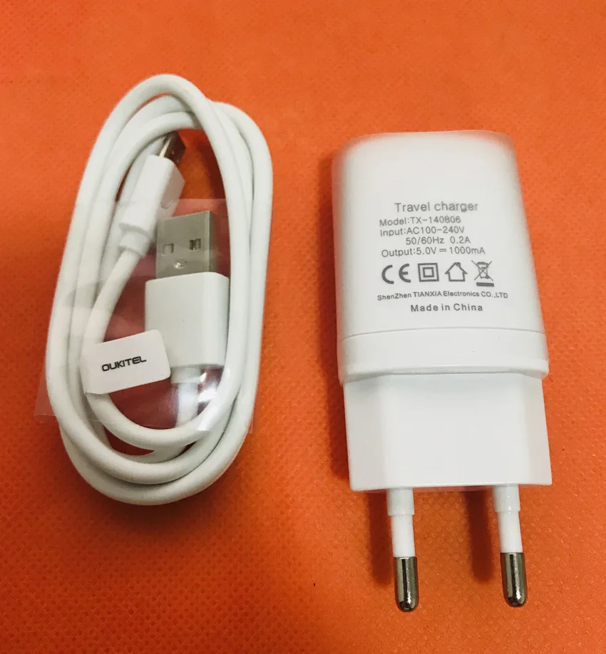 Оригинальное зарядное устройство для путешествий(EU)+ USB кабель для OUKITEL C12 Pro MT6739 4 ядра