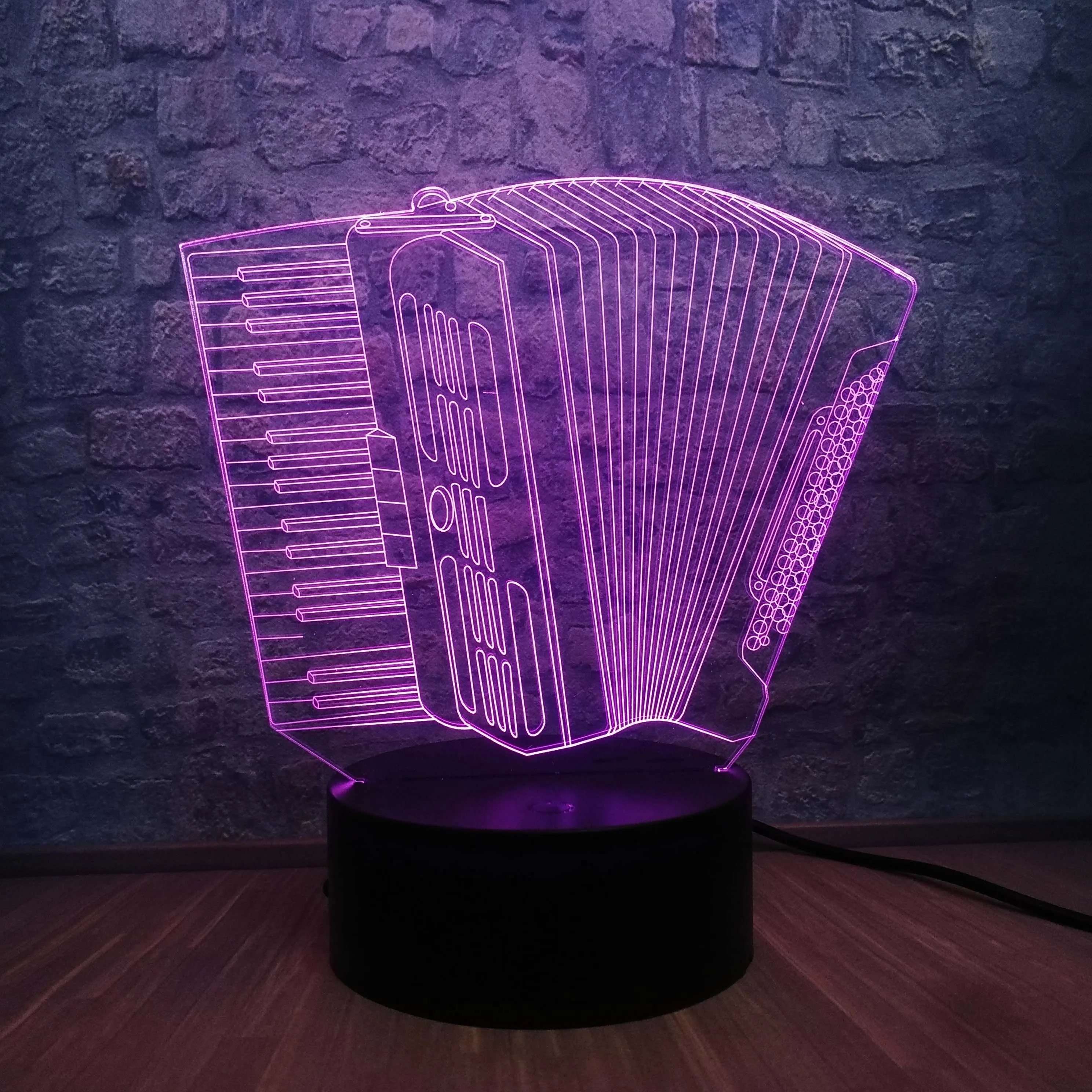 2018 Ночник светильник музыкальный инструмент аккордеон 3D USB светодиодный