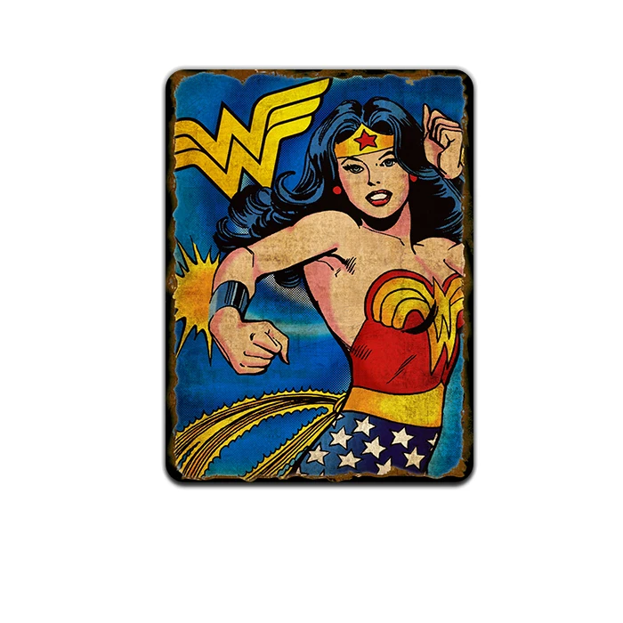 Супергерой плакат в стиле аниме фильм винтажная металлическая живопись