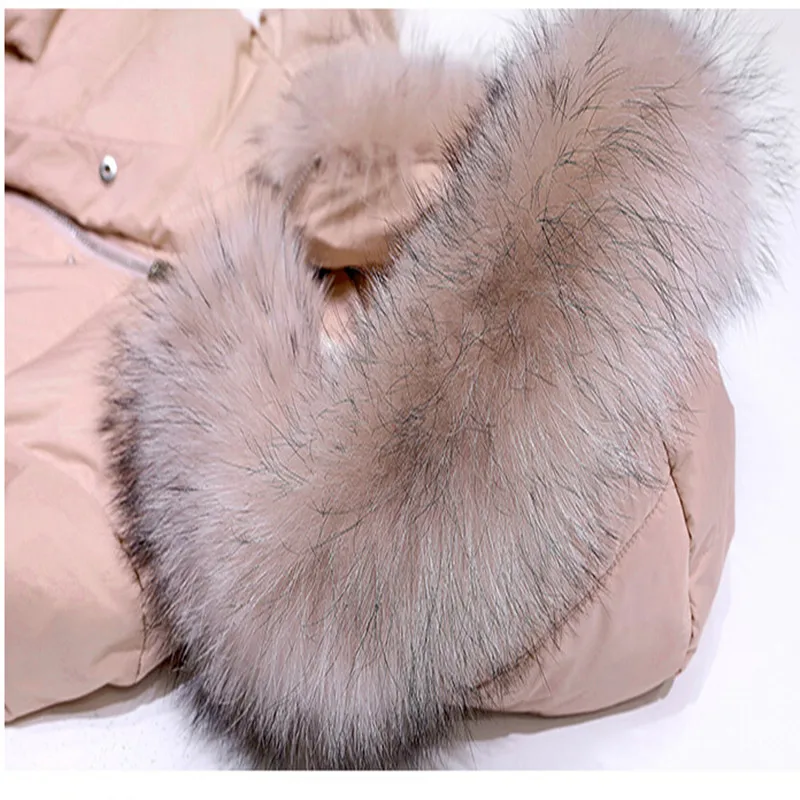 Women Parka 2019 Long sleeve Warm White Duck Down Winter Jacket Women Parka Cloak Coat Winter Coat Women manteau femme L218