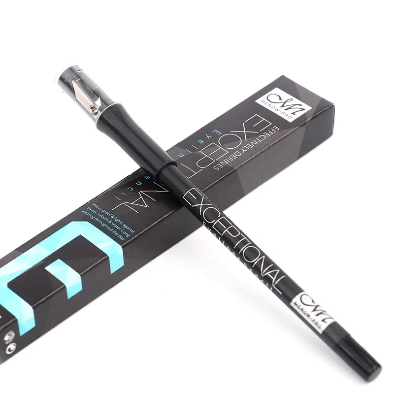 Menow Черная Подводка для глаз с точилкой гладкая водостойкая гелевая подводка век