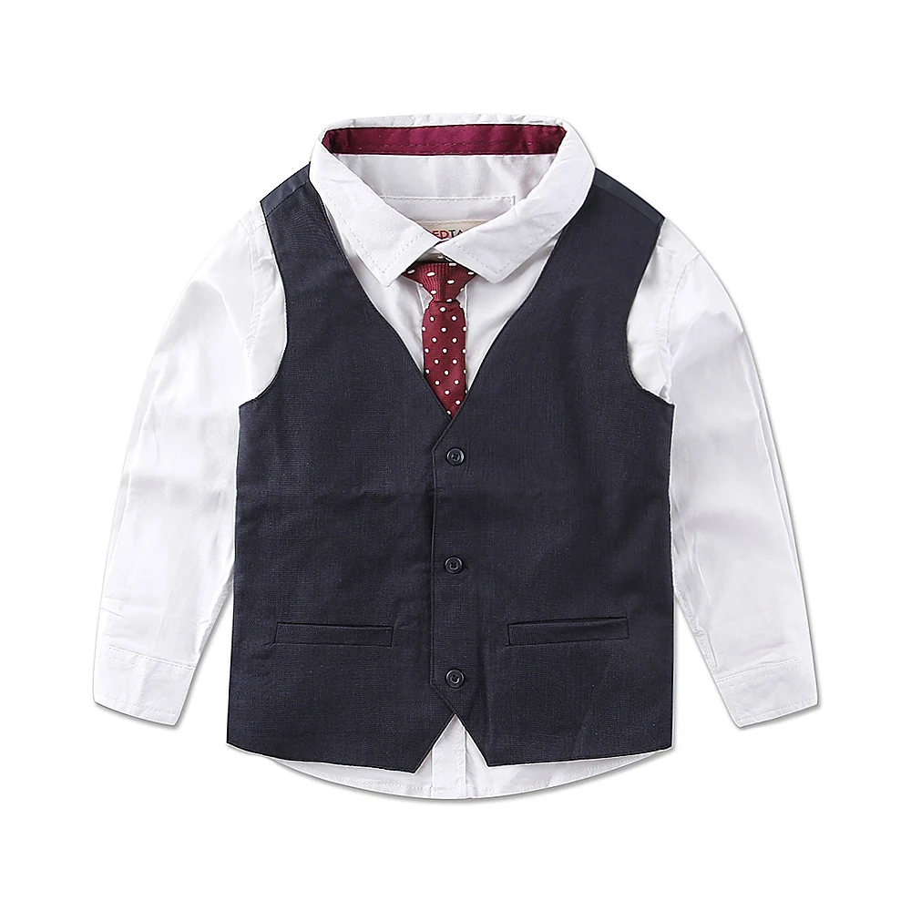 Party birthday shirt tie west baby boy suit cotton Europe quality Christmass outfit |