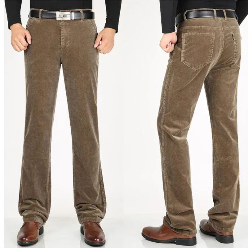 

Winter Men's Corduroy pants Corduroy Casual pants Thick Section High waist Loose Stretch Middle-aged Men's Straight trousers