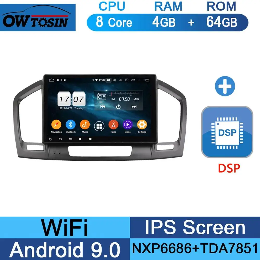 Android 9,0 ips 8 ядерный 4 Гб ram+ 64 ГБ rom Автомобильный DVD радио плеер gps для Opel Vauxhall Holden Insignia 2008-2013 DSP CarPlay ADAS - Цвет: 64G DSP