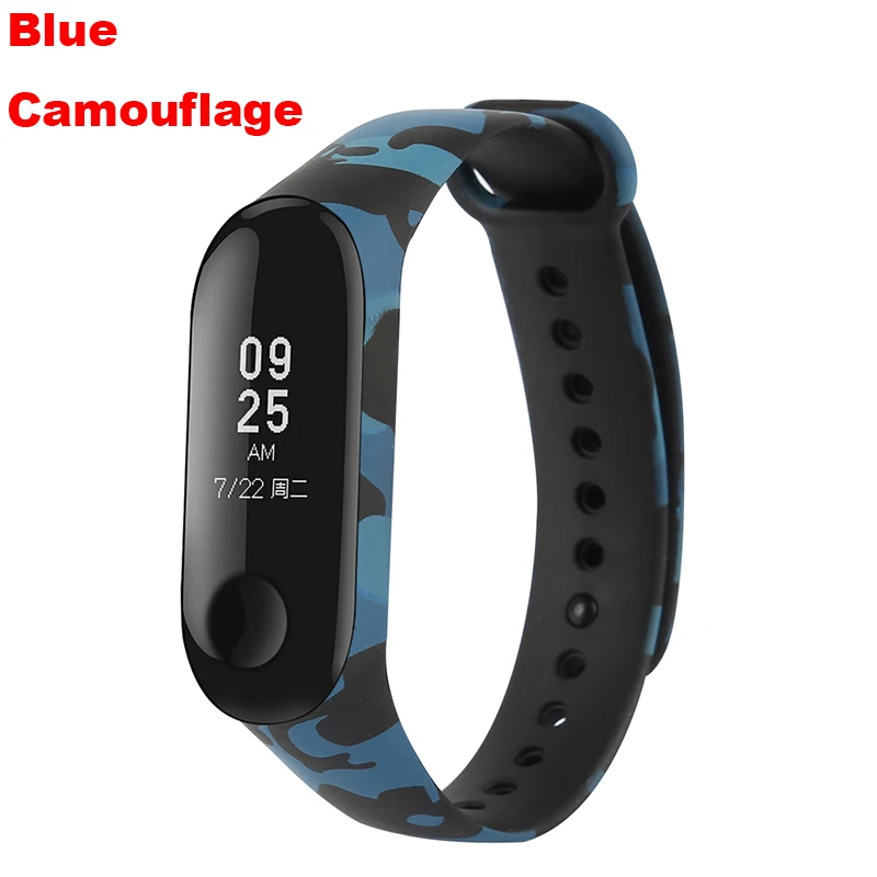Blue Camouflage Камуфляжный ремешок mi band 3 для xiaomi mi3 умный браслет pulseira для mi band 3 сменные силиконовые аксессуары - Color: Blue Camouflage
