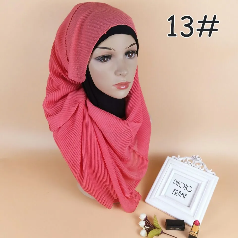 180*70 см мягкие носки из тонкого хлопка Hijab шарф Мусульманский платок исламский аксессуары Платки femme - Цвет: 13