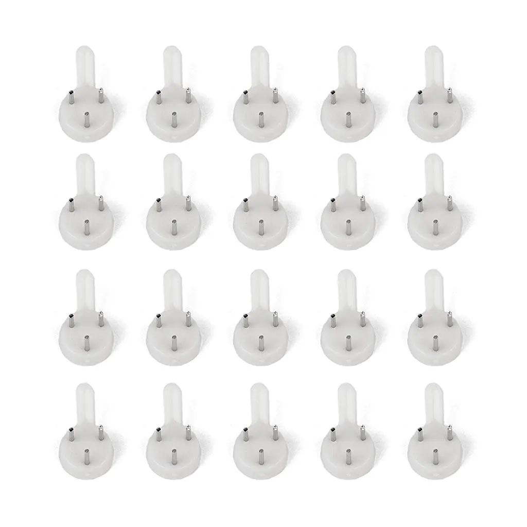 

20 pcs plastic heavy wall picture frame hooks hangers 3-pin small white
