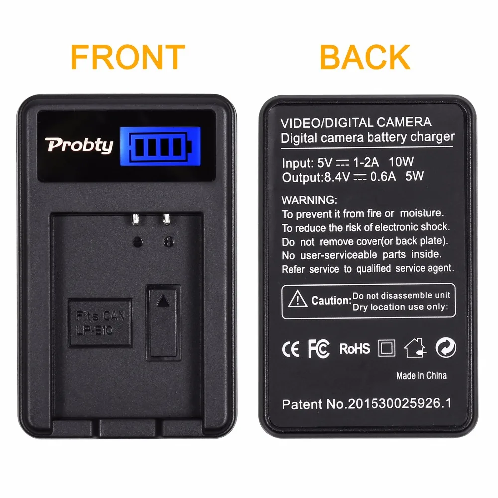 Оригинальный аккумулятор Probty LP-E10 LP E10 LPE10 + зарядное устройство для Canon EOS 1100D 1200D 1300D