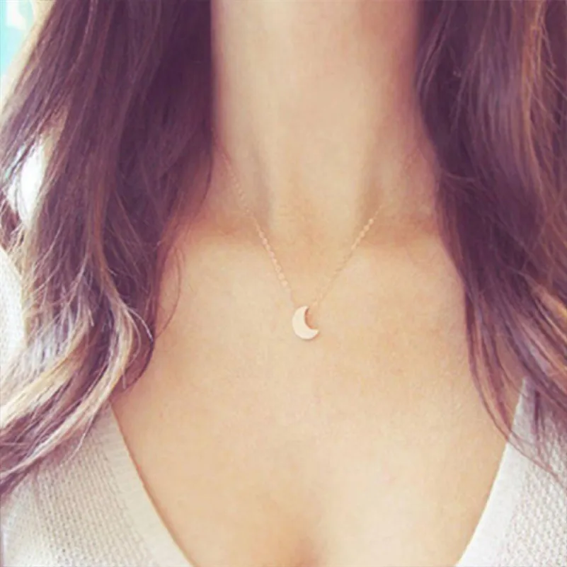 Bijoux Punk Star Moon Pendant Long Necklace For Women Jewelry Metal Multilayers Chain colar feminino Clavicle x226 | Украшения и