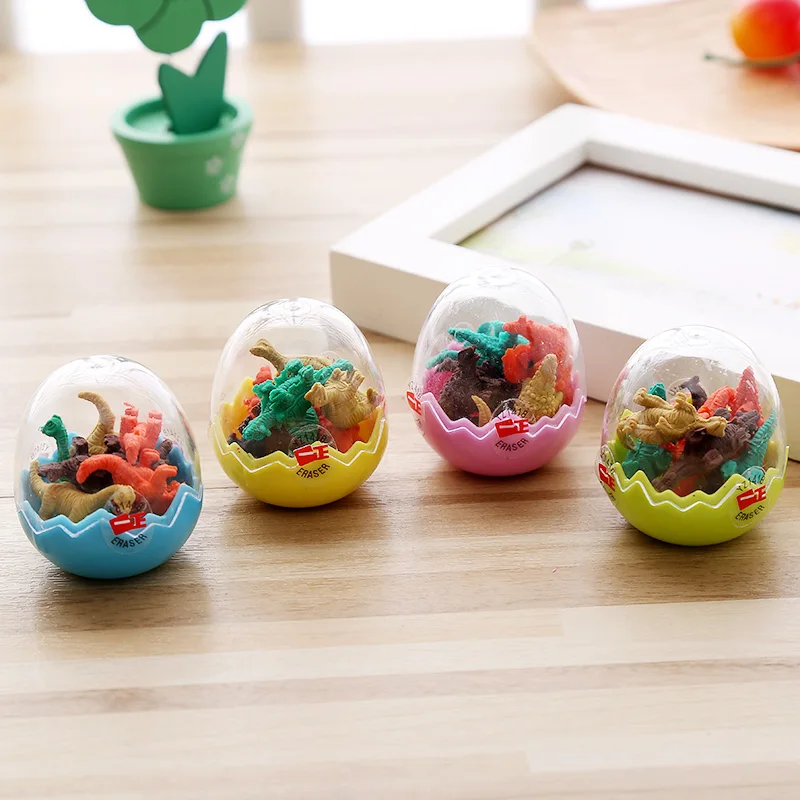 10 шт./лот ластик в форме динозавра для моделирования Форме Яйца креативный