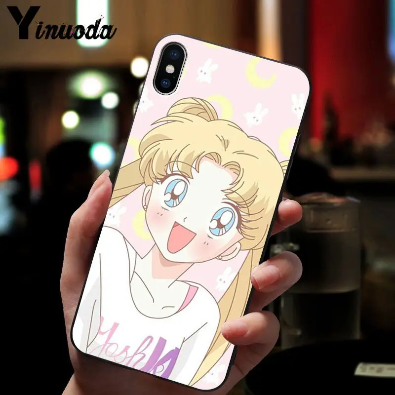 11pro MAX Сейлор Мун черный мягкий чехол для телефона iPhone X XS 6 6s 7 7plus 8 8Plus 5 5S SE XR |