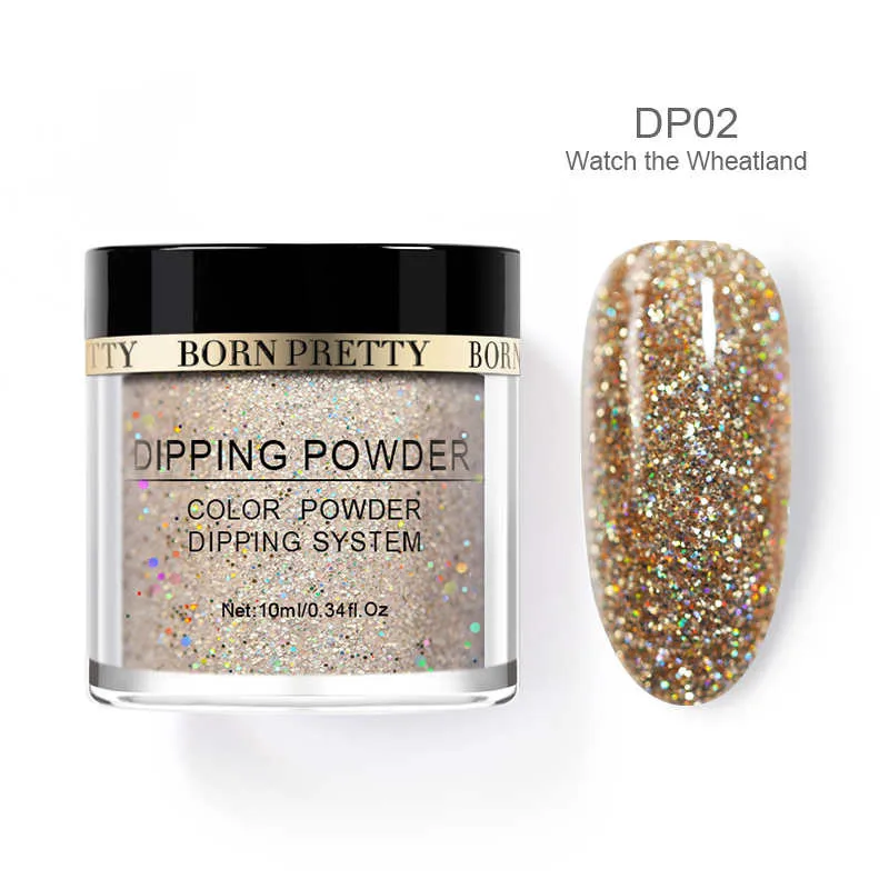 BP-DP02 BORN PRETTY жемчуг окунания ногтей порошок Сияющий голографический блеск Dip мощность ногтей градиент французский натуральный сухой без лампы лечения - Цвет: BP-DP02