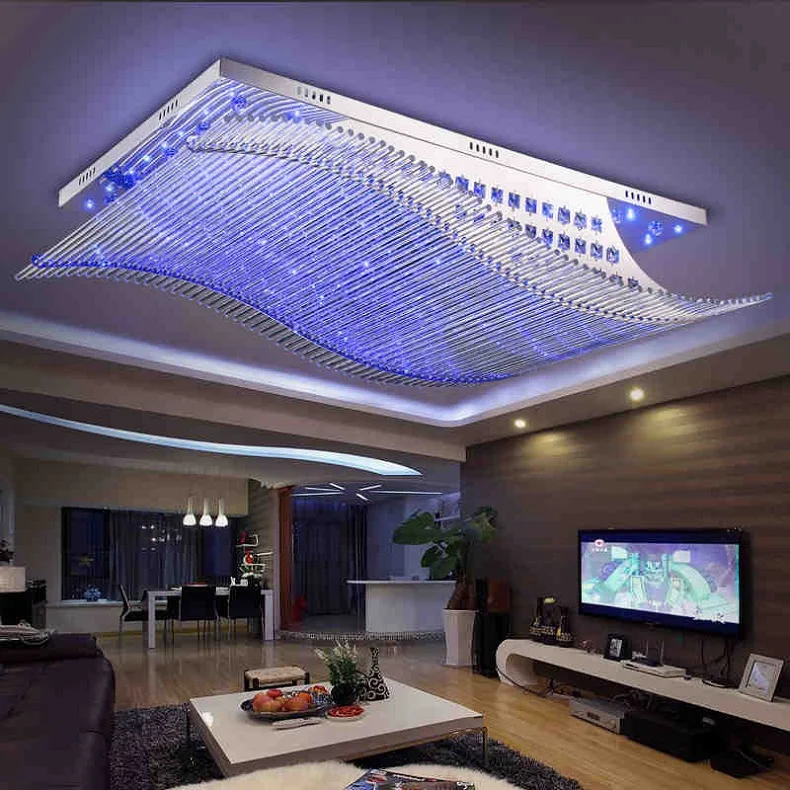 Современные светодиодные прямоугольные Хрустальные потолочные светильники для