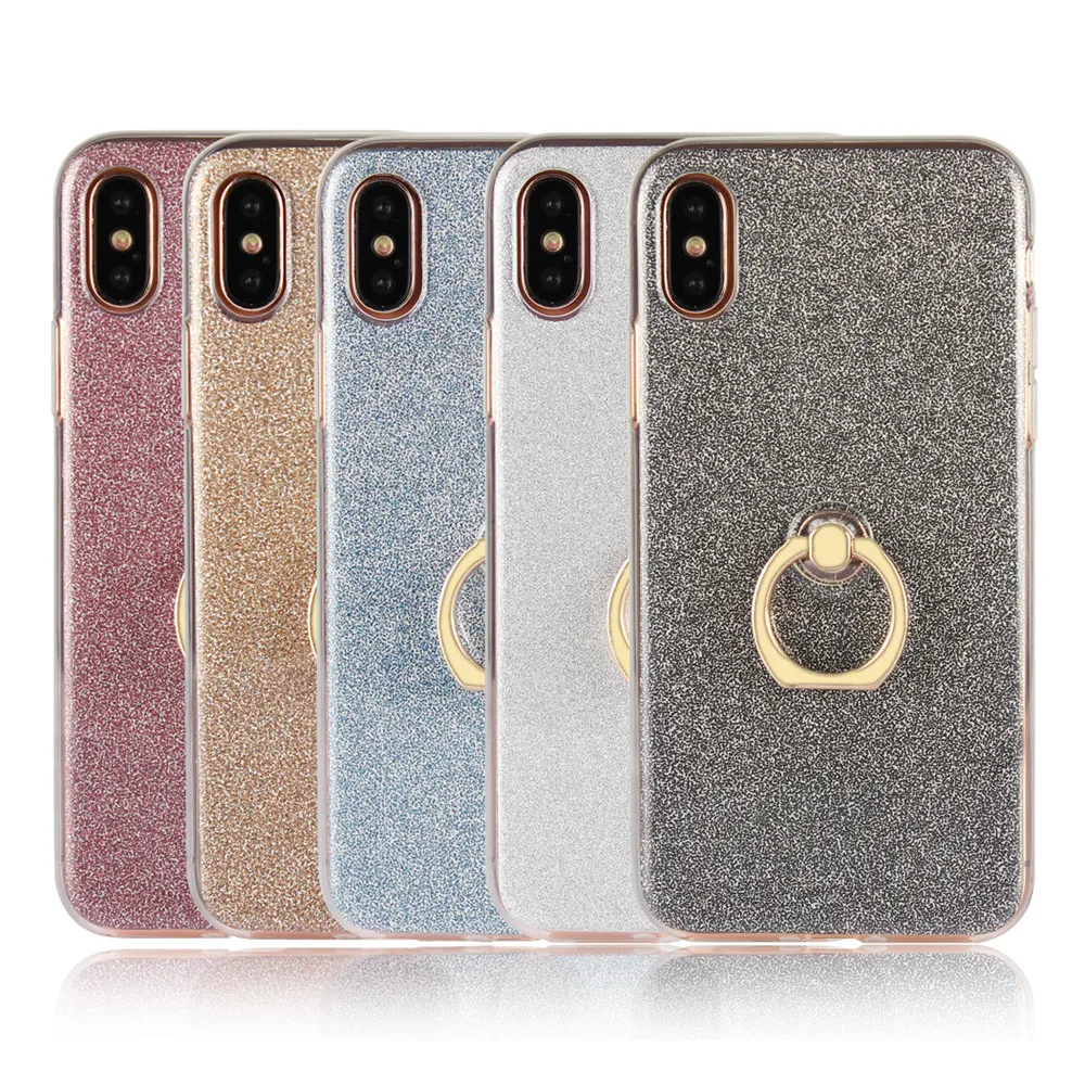 For IPhone 6 6S Case Bling Glitter Crystal Sequins Ring Soft Silicon Phone for 4 4s 5SE 5S 7 8 Plus X XR XS Max Capa |