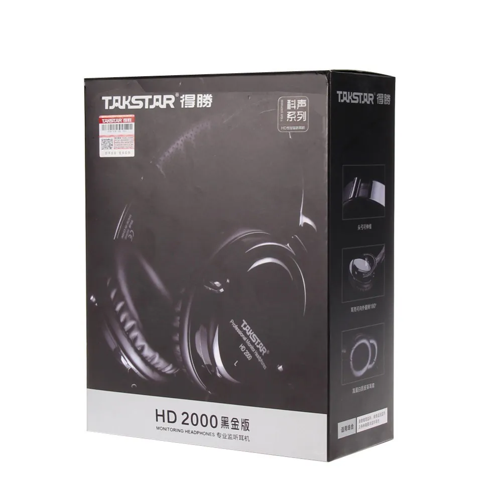 Наушники TAKSTAR HD2000 с музыкальным монитором, диджейские наушники,, звуковое перемешивание, запись, профессиональные мониторные наушники - Цвет: with retail box