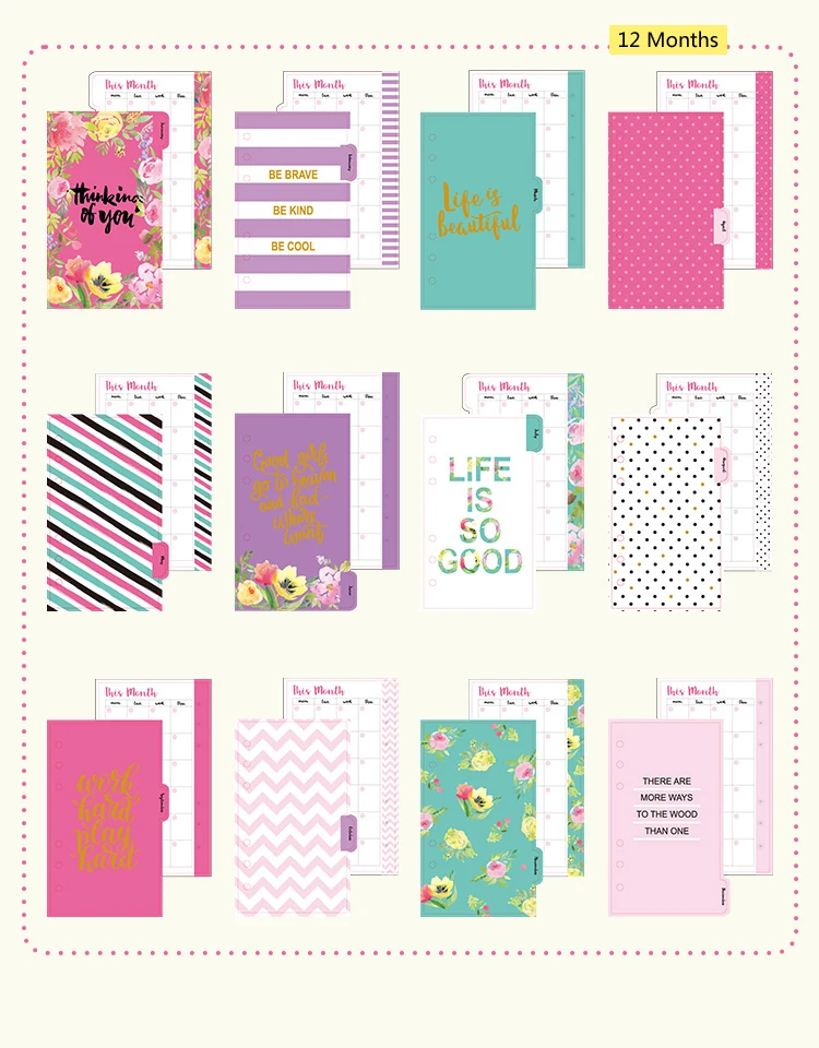 Fromthenon милый цветочный планировщик наполнитель бумага для Filofax спиральный блокнот дневник A5A6 школьные канцелярские принадлежности